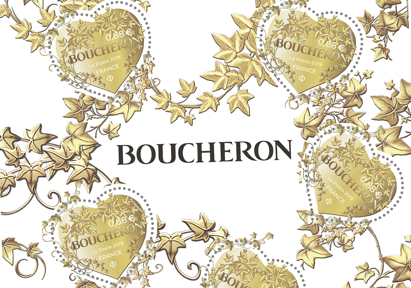 Bloc et timbres : coeur 2019 Boucheron.